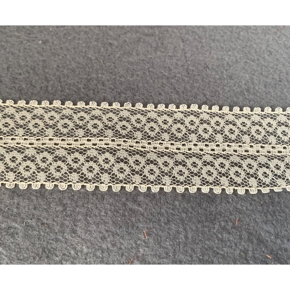 Vintage Lady Lace Ribbon Eggshell 1/2 inch wide 1 Yards W.F.R. Made In USA